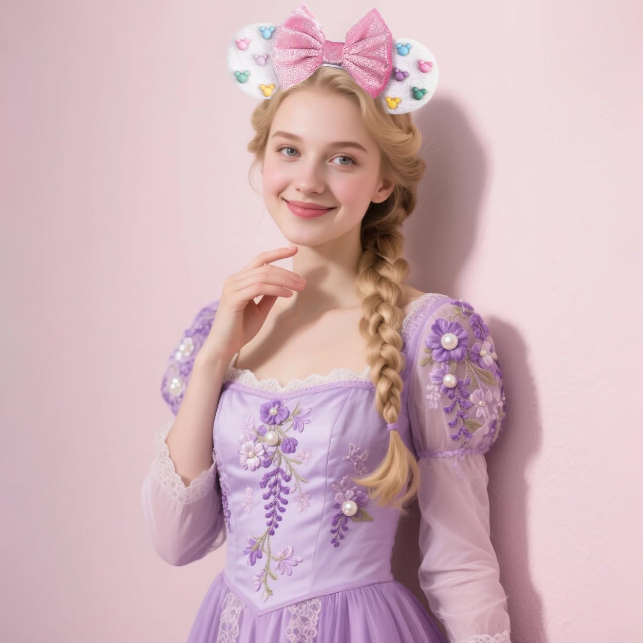 bianbaistar Colorida diadema de orejas de ratón inspirada en caramelos con purpurina brillante, perfecta para fiestas divertidas, eventos temáticos y celebraciones navideñas