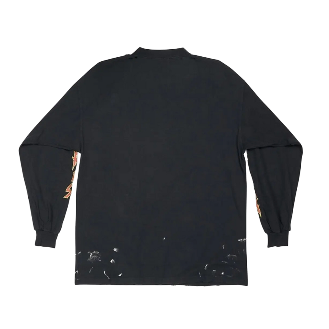 BALENCIAGA METAL LONG SLEEVE T-SHIRT OVERSIZED BLACK 'VINTAGE JERSEY'