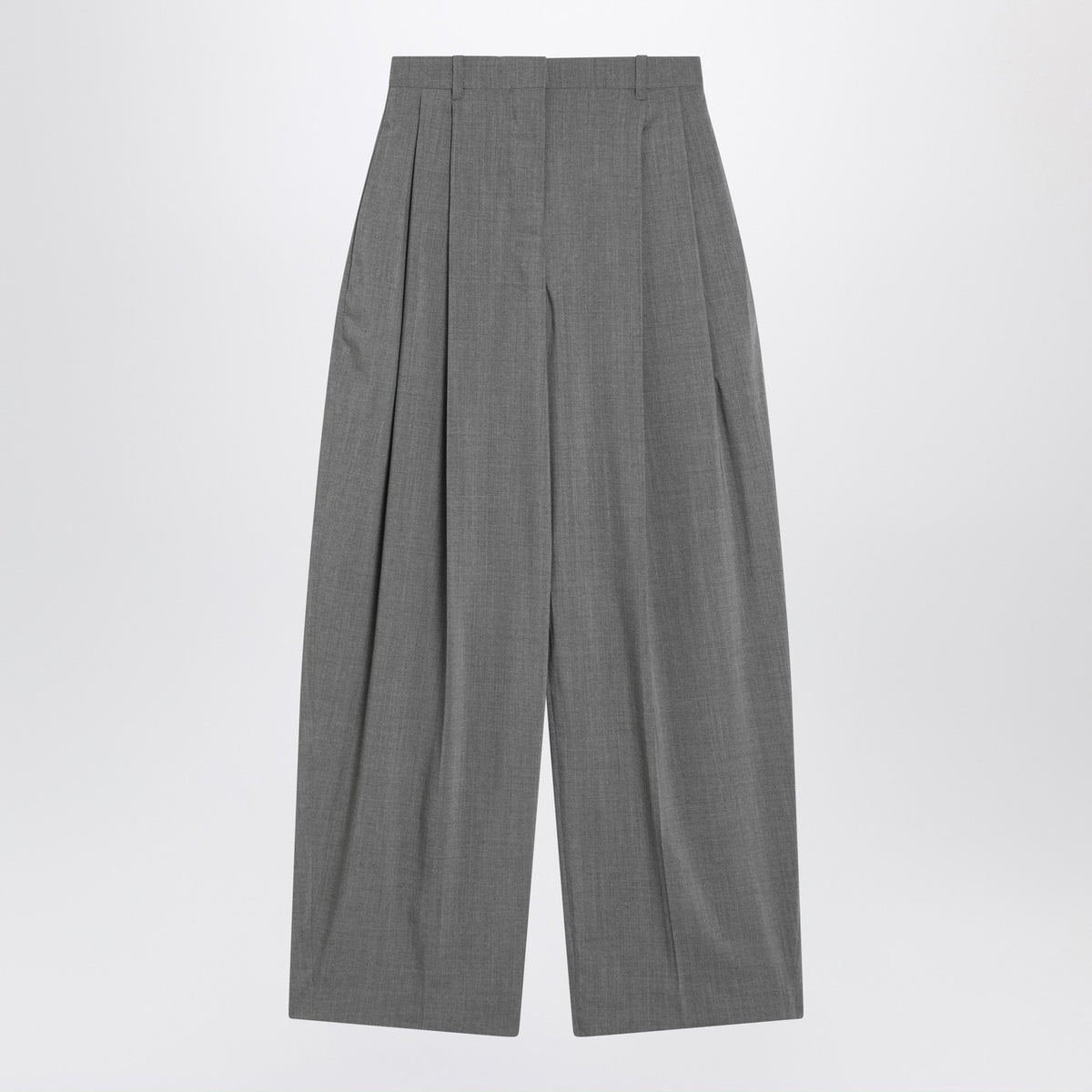 Jacquemus Jacquemus Grey Pleated Wool Trousers - Image 2