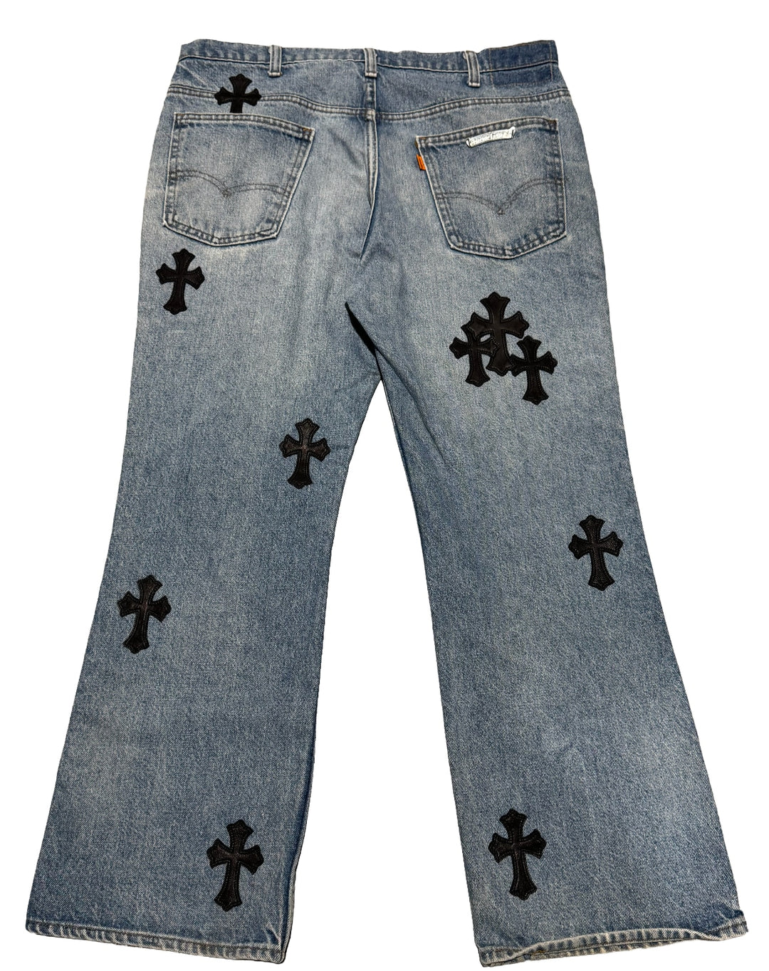 CHROME HEARTS '20 PATCH' LIGHT WASH LEVI'S 517 JEANS