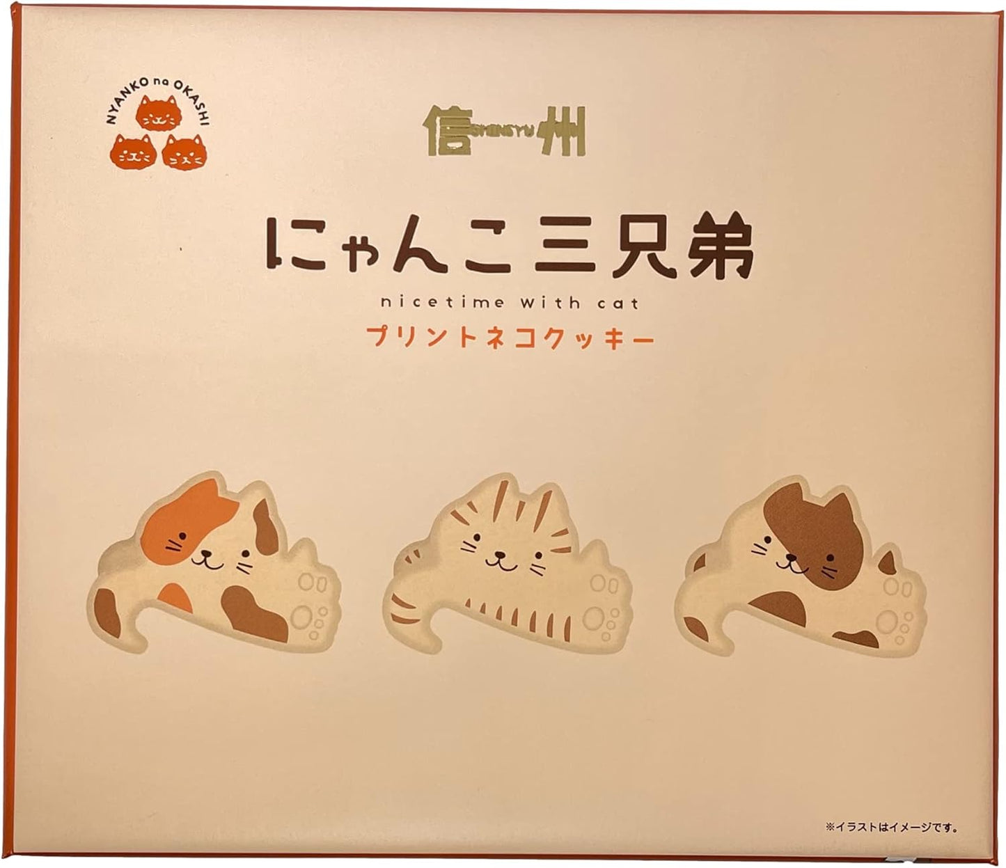 Shinshu Cat 3 Brothers 12 Pieces x 2 Box Set (Shinshu Nagano Souvenir, Confectionery, Printed Cat Cookie)