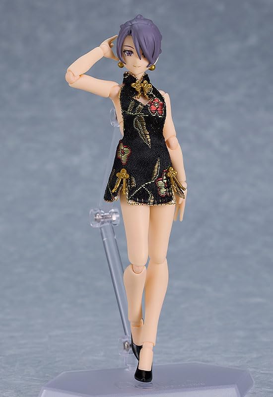 figma Women's Body with Mini Skirt China Dress Corde (Black) Non-Scale Plastic Pre-Painted Action Figure