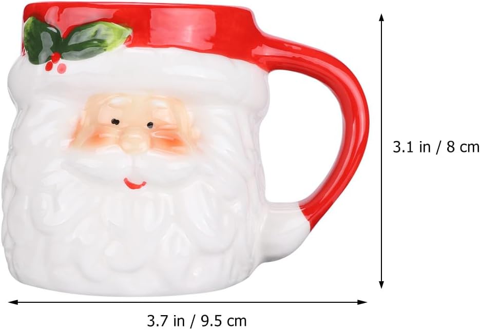 1ピーシークリスマス限定サンタクロースマグカップ 耐久性あるオフィス用ティーカップ ホットドリンク対応 贈り物に ランダムカラー