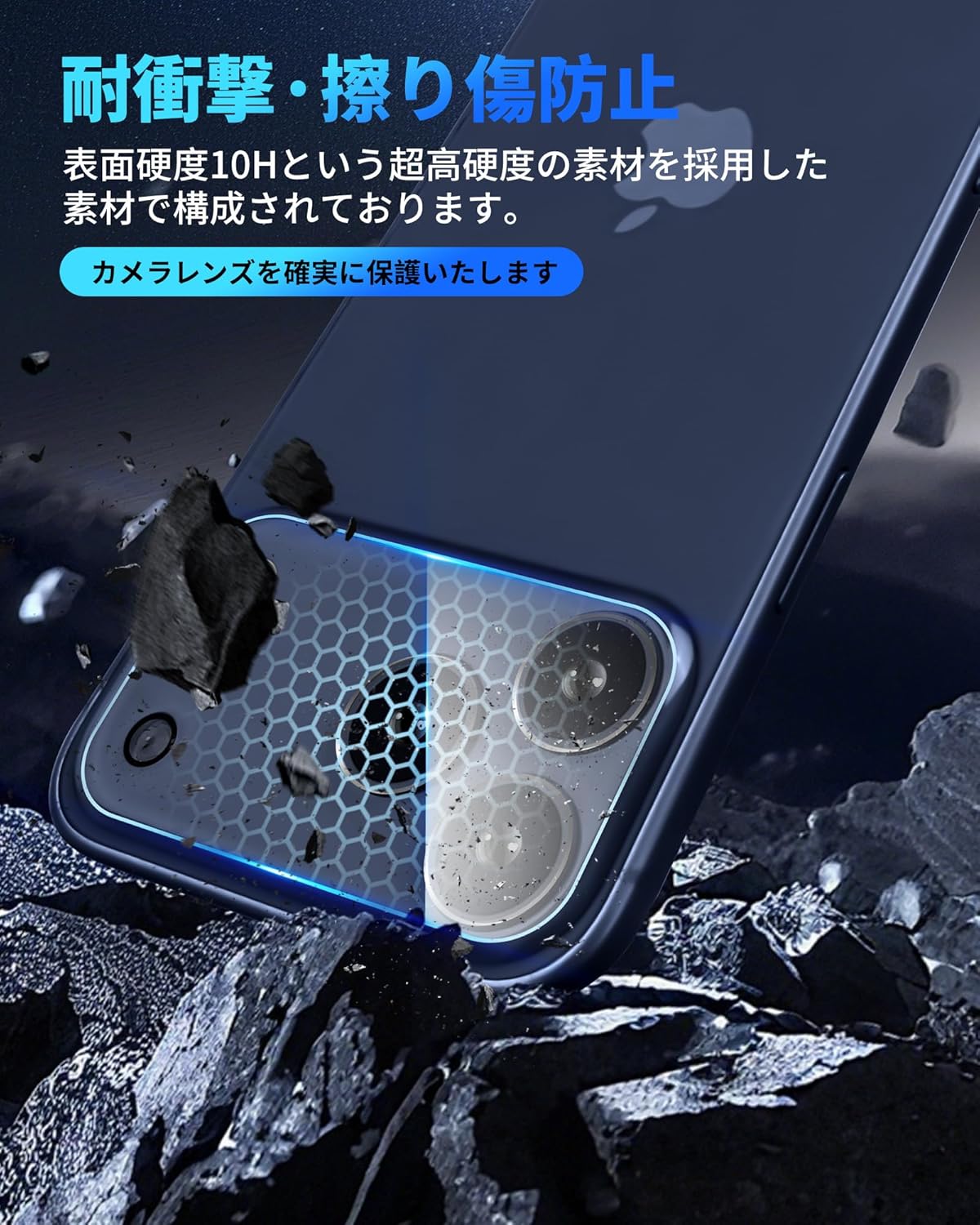 AUNEOS Phone 17 Pro Max Compatible Camera Film Protective Cover (2025 Innovation, Transparent, 2 Pieces), Full Protection, 3-Eye Lens Protection, 10H Hardness, for iPhone 17 Pro Max, Lens Film, High