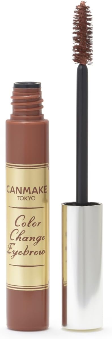 Canmake Color Change Eyebrow 08, Almond Brown, 0.16 oz (4.4 g), Eyebrow Mascara, Highly Coloring, Off with Hot Water