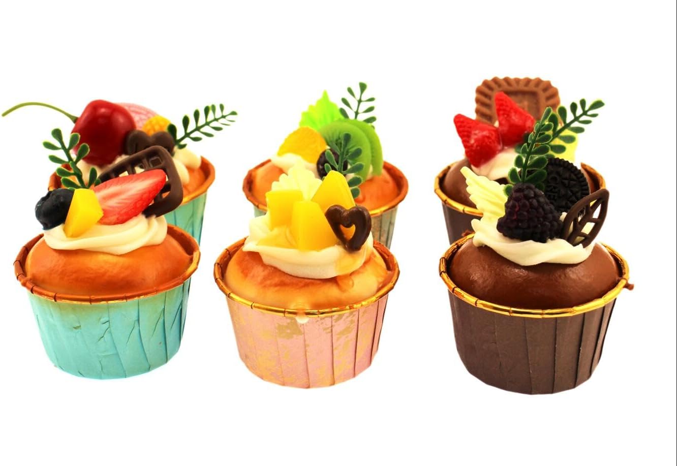 Speed mao Real-Like Cute Cupcake Food Sample Food Model 6-Piece Set