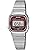 Casio LA670 Series Women's Digital Wristwatch, Overseas Model, Silver x Bordeaux LA670WA-4, Bracelet Type