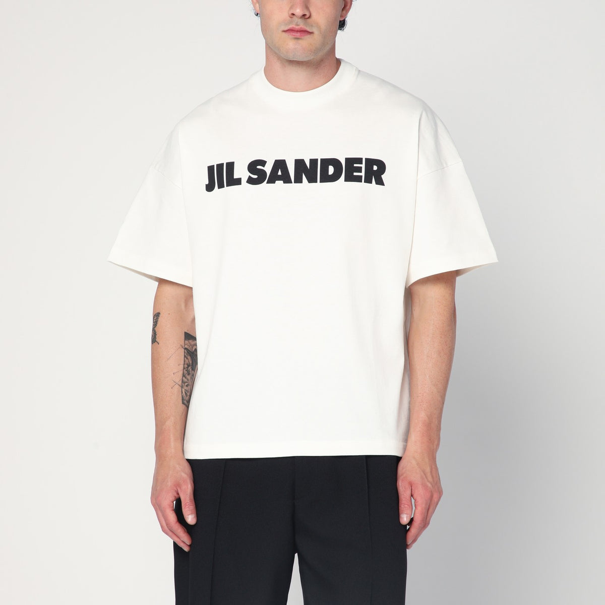 Jil ロゴ付きのジルサンダーホワイトワイドTシャツ - Image 2