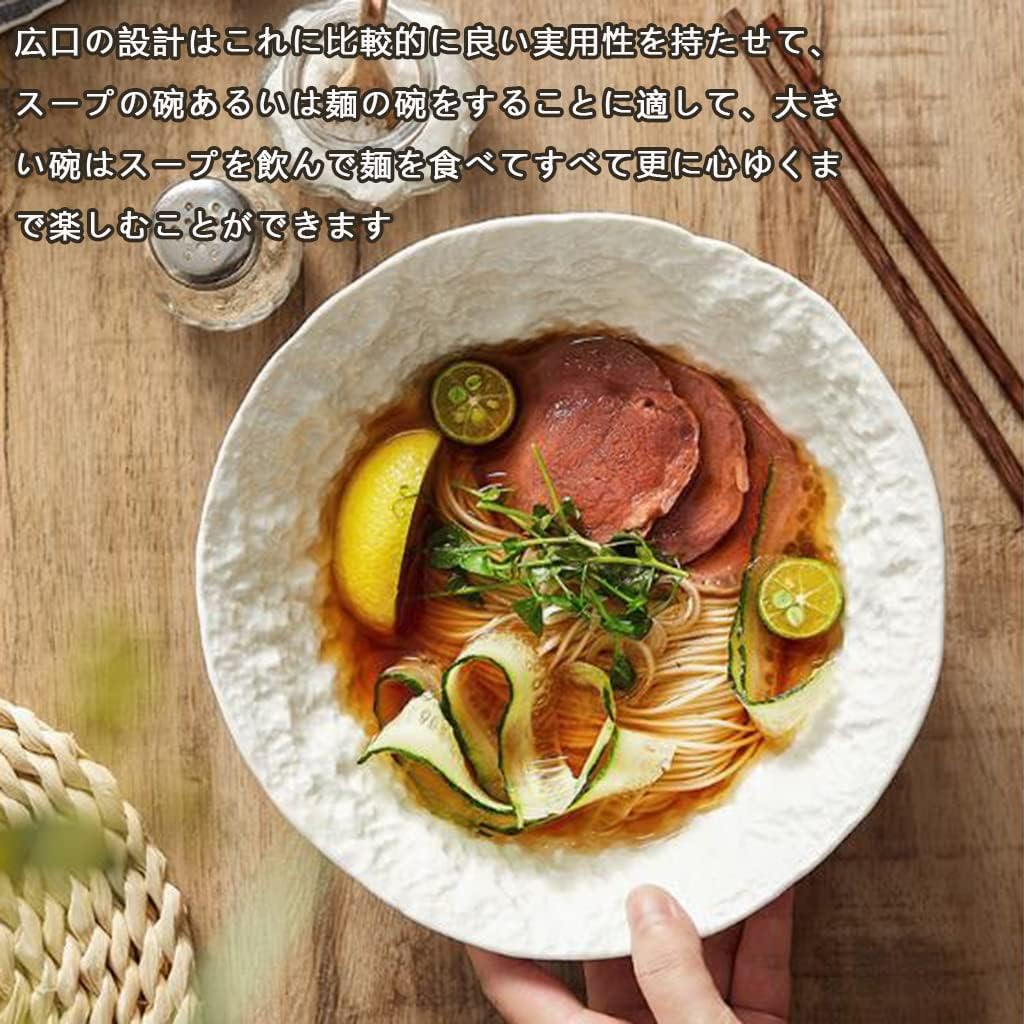 FADZECO Ramen Dong Bowl Bowl Salad Plate Rice Bowl Soup Bowl Miso Soup Bowl Instant Ramen Soup Bowl Ramen Bowl Stylish Scandinavian Large Ramen Bowl Heat Resistant Microwave Dishwasher Safe Udon