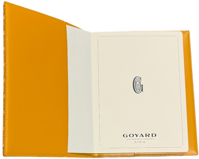 GOYARD 'YELLOW' AGENDA COVER WITH PAGE INSERTS
