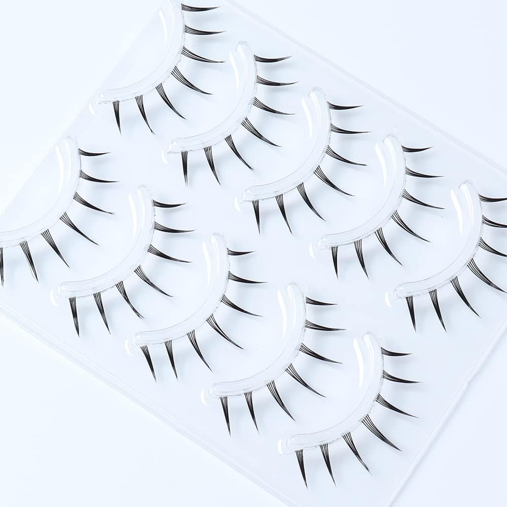 Natural False Eyelashes, Top Eyelashes, Short Eyelashes, Popular, Handmade, Actress Eyelashes, Cosplay Makeup Mine Type, 5 Pairs (M9-01)
