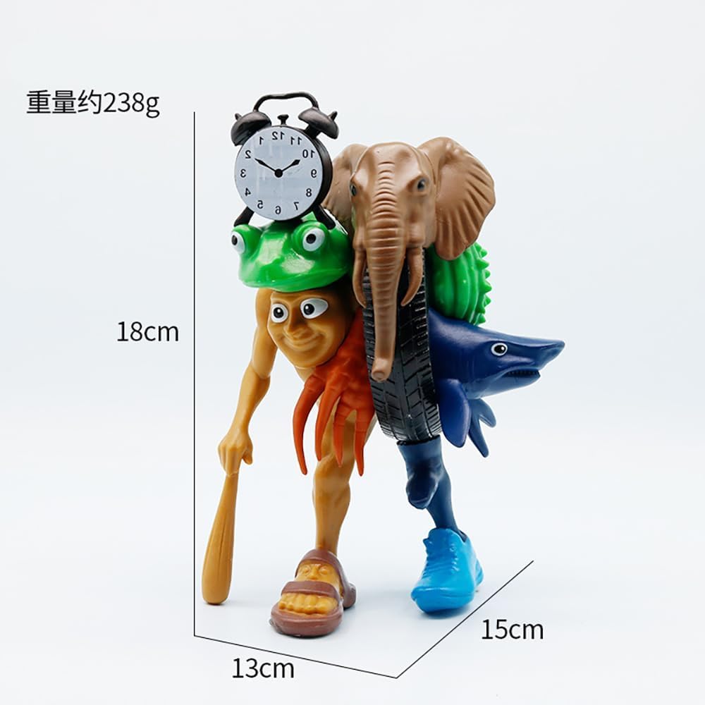 TungTungSahur Figure, Tundung Tungsahur Character, Torararello, Lili, Larila, Brainrot, Toy, Doll, Horror Game, Goods Set (C)