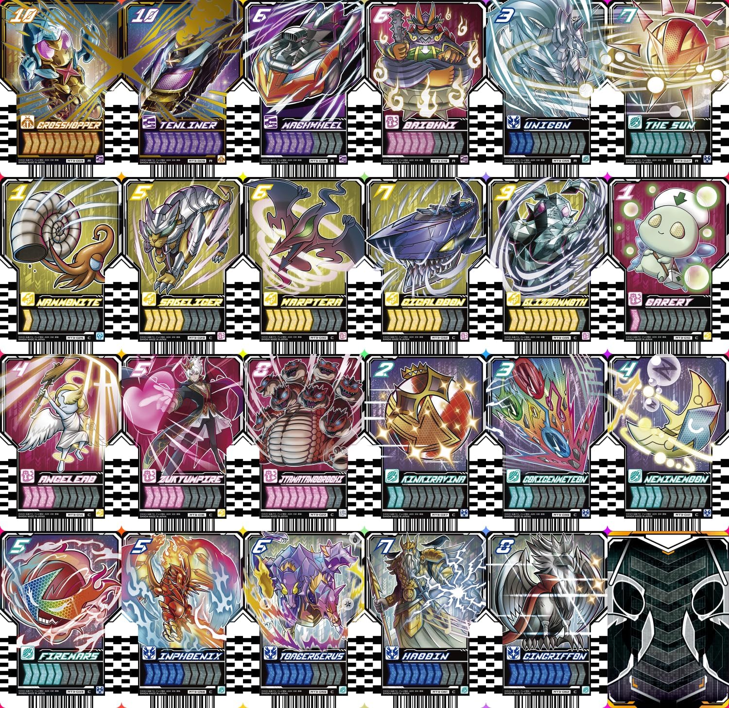 Bandai Ride Chemey Trading Card Set of 45 Kamen Rider Gatchard PHASE: 03 & PHASE: 02EX Gotcher Driver Ancient Occult Cosmic Fantastic Kamen Rider Gav Daybreak