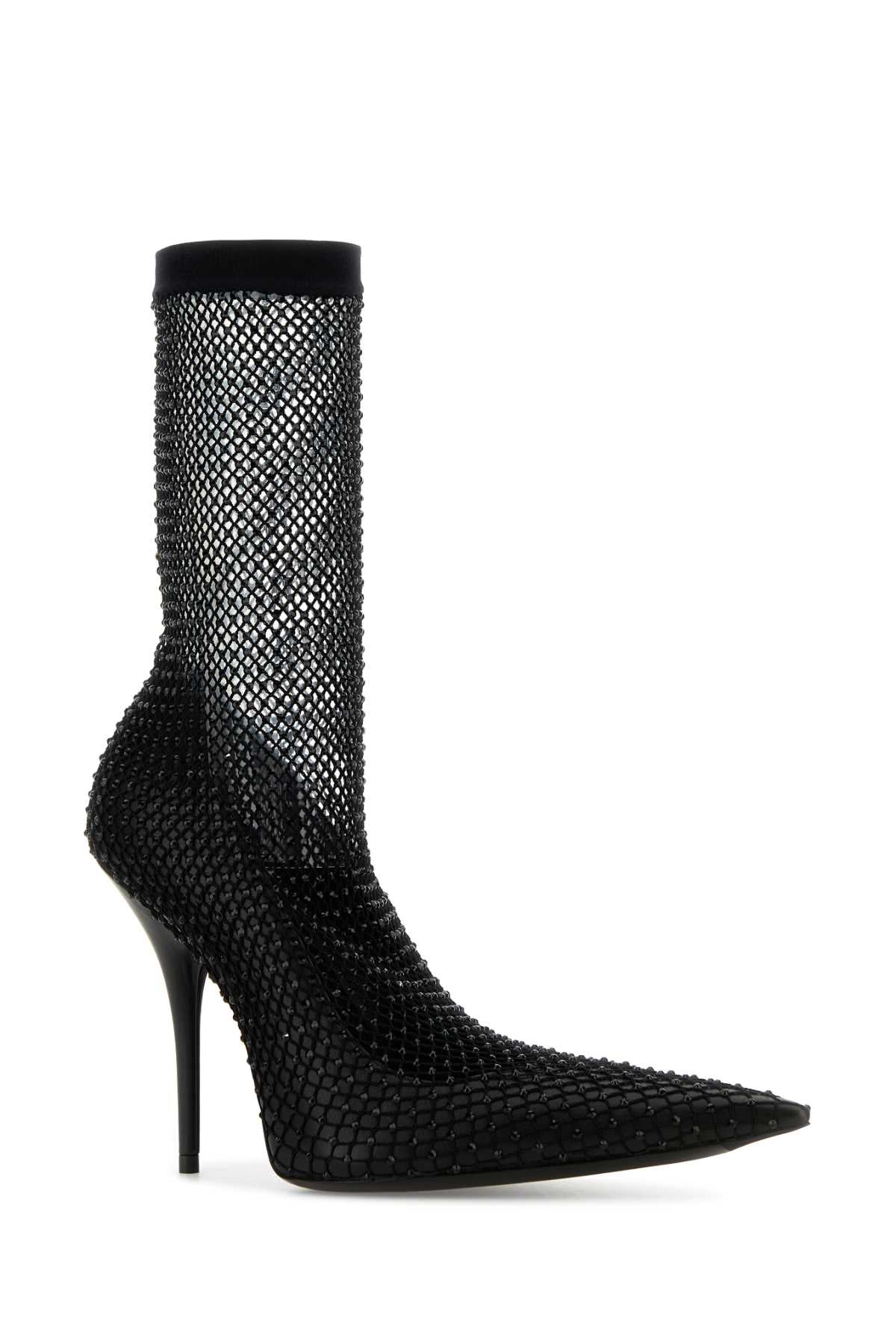 Balenciaga バレンシアガブラックナッパレザーとメッシュアベニューアンクルブーツ - Image 2