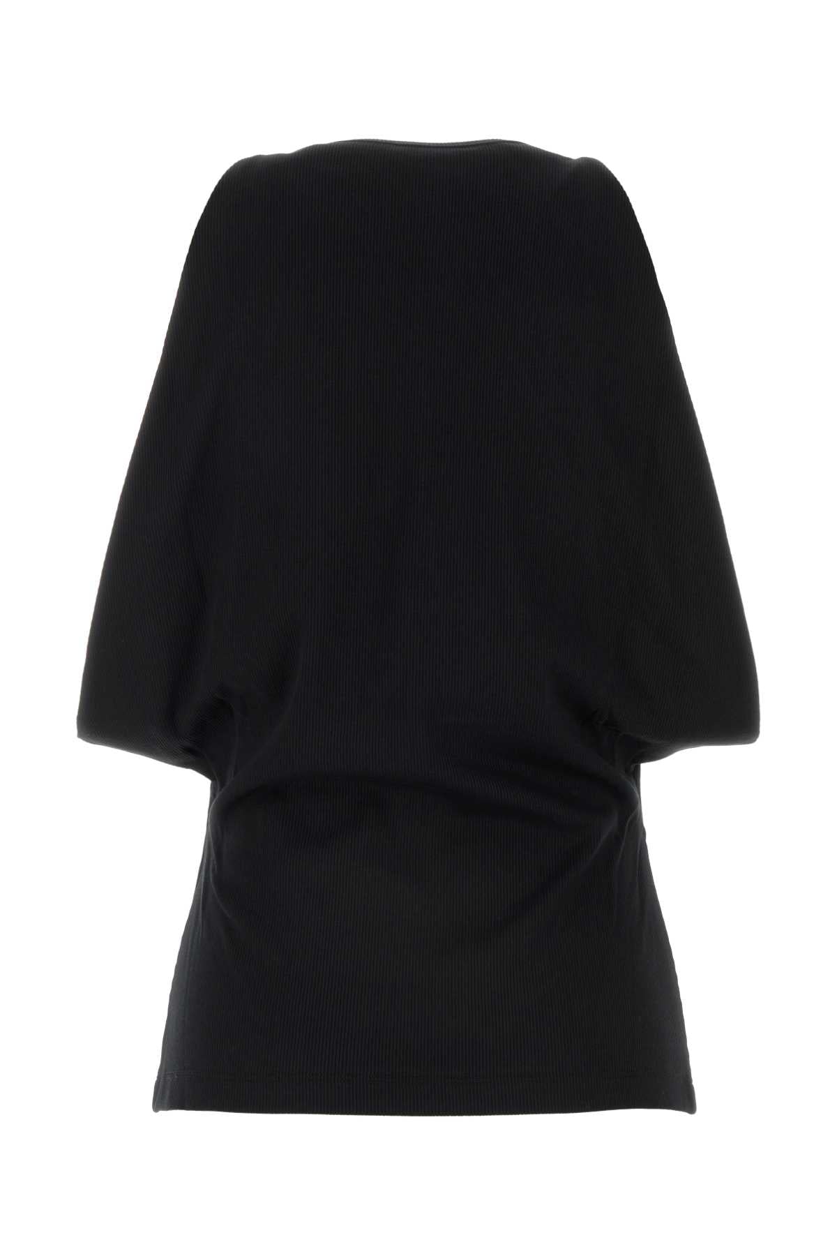 Alexander Mcqueen アレクサンダーマックイーンブラックストレッチコットントップ - Image 2