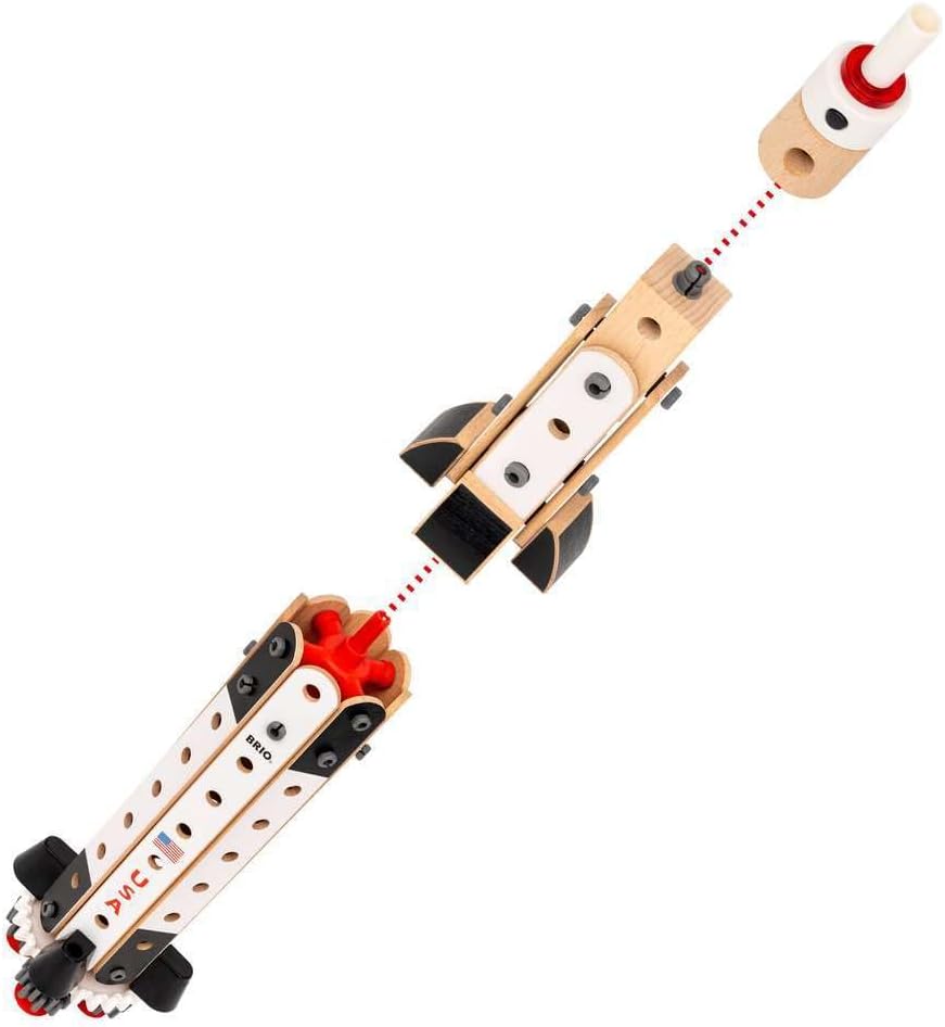 Brio (ブリオ) Builder Apollo Saturn V 34607, Suitable for Ages 3 and Up, 91 Pcs. Total, [Toy, Wooden Toy, Building Block, Construction Play, Role Play, Gift (Birthday/Christmas)]