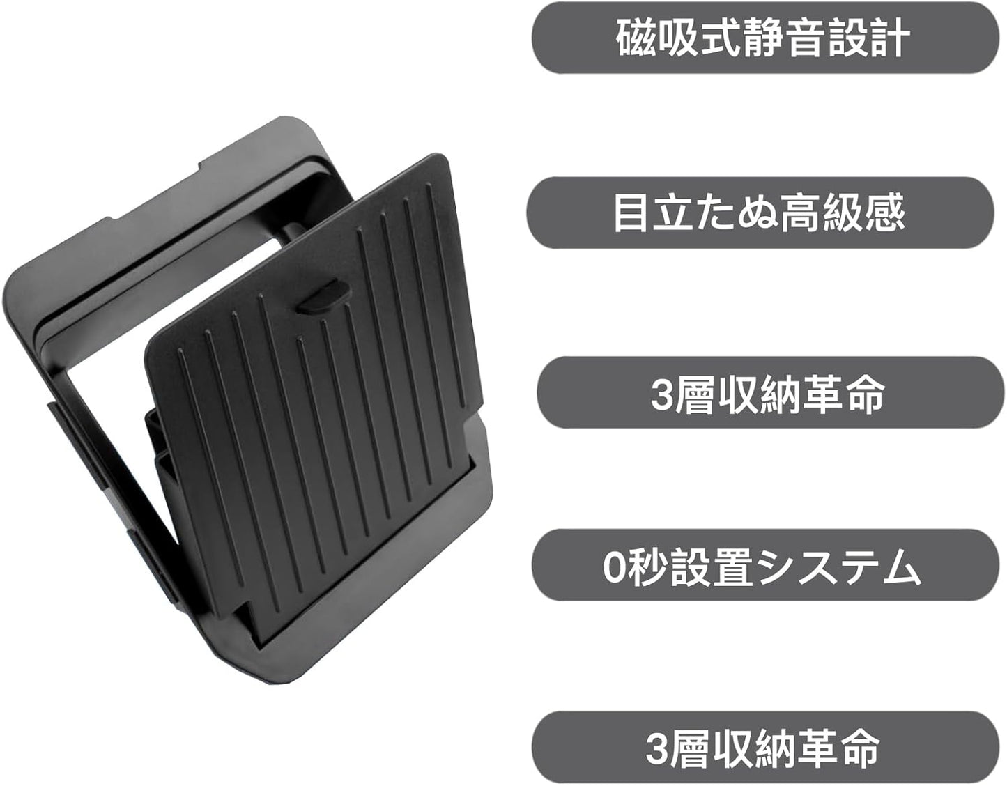 Toyota Land Cruiser 250 Magnetic Armrest Storage Box, ABS Matte Black, Conceal Storage, Land Cruiser 250 Accessories, Center Console Organization (2024 LC250 Left and Right Handle) (Matte
