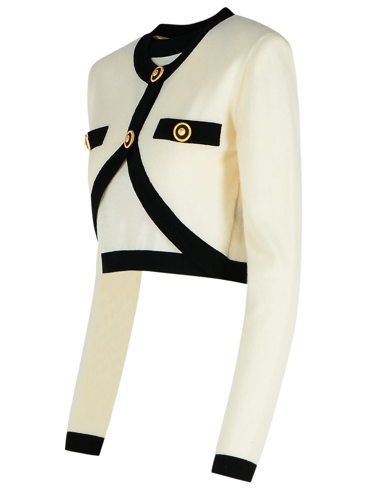 Balmain 'Crop' Creamウールブレンドカーディガン - Image 2