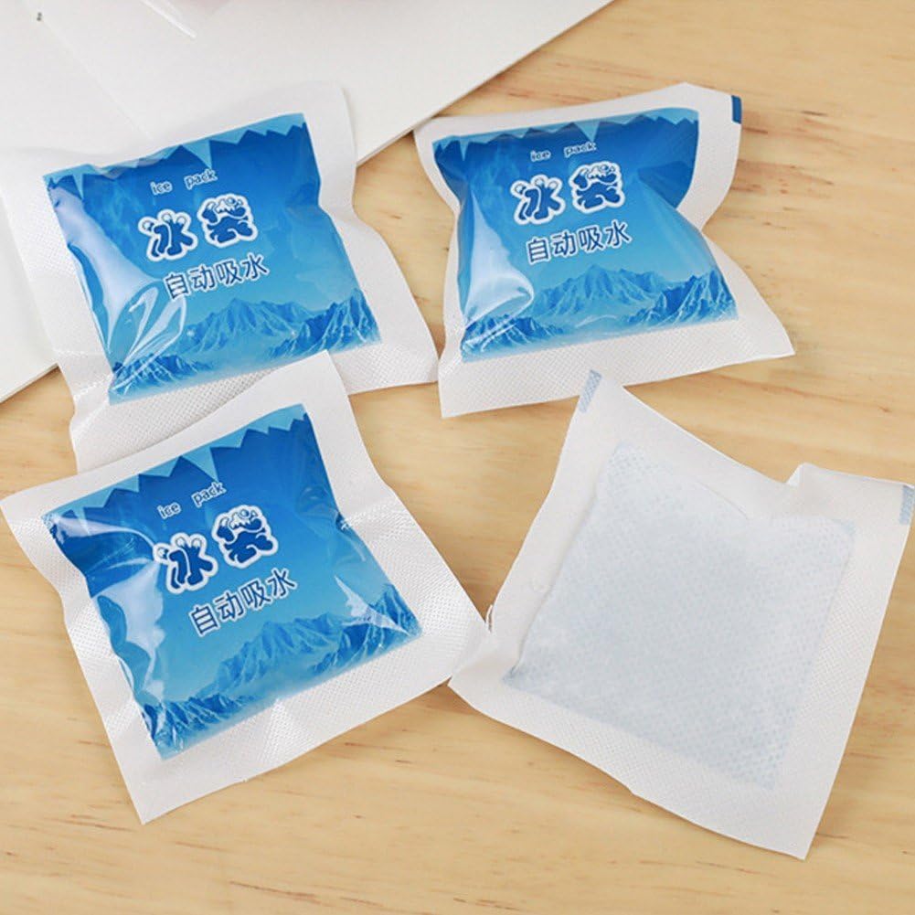 Reusable Gel Ice Bags Automatic Water Absorption Cold Wet Cloth Pain Relief Food Freshness