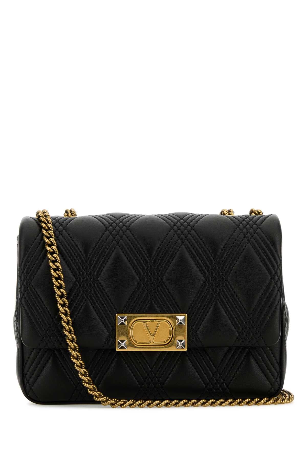 Valentino バレンティーノガラヴァニブラックナッパレザーミディアムキルティー67ショルダーバッグ - Image 2