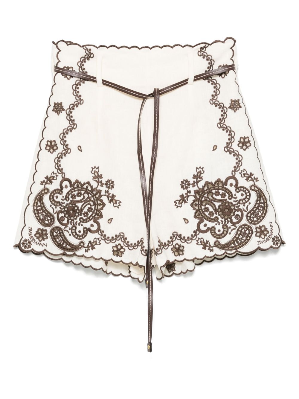 Zimmermann Zimmermann Ascension刺繍リネンショーツ - Image 2
