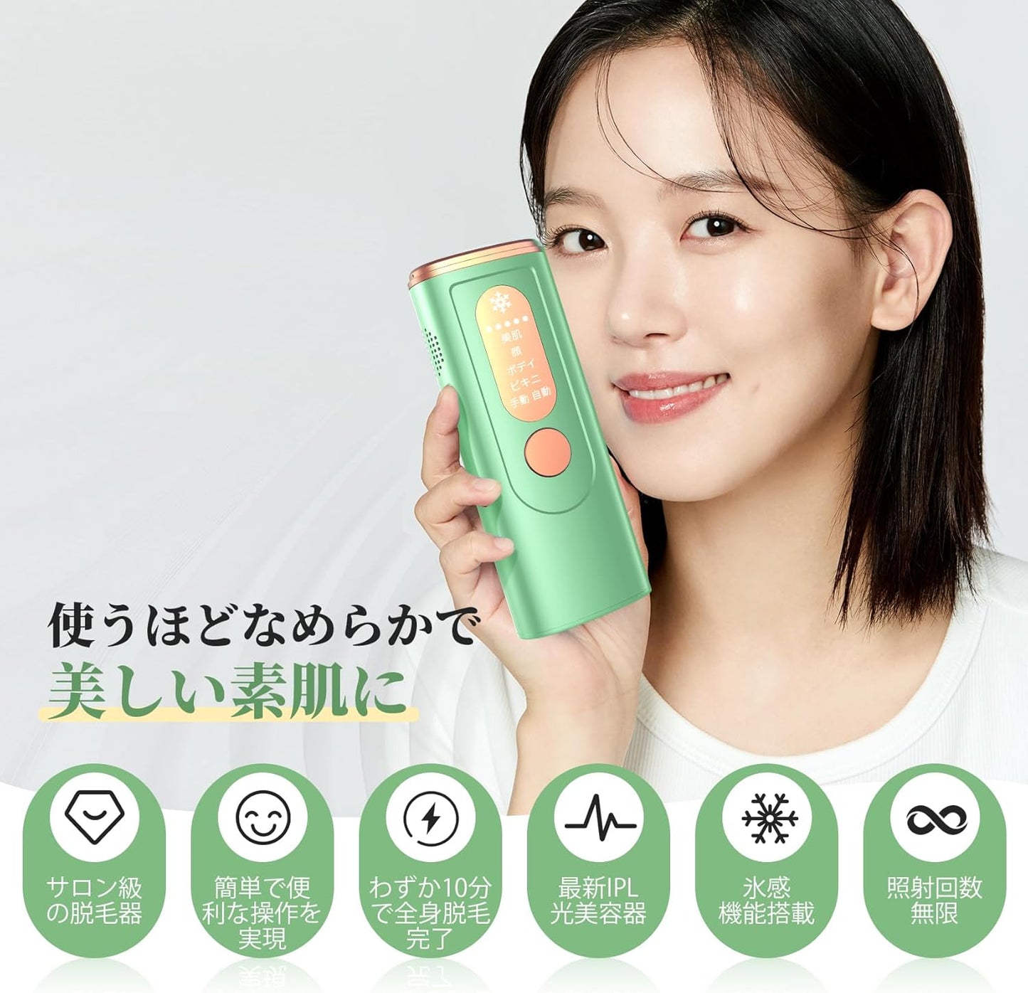 2023 Industry Optical Epilator, Men's, Women's, Manual/Automatic Mode, 5 Level Adjustment, Unlimited Number of Irradiation, Cooling Function, Cooling for Arms, Arms, Legs, Fingers, VIO, and More