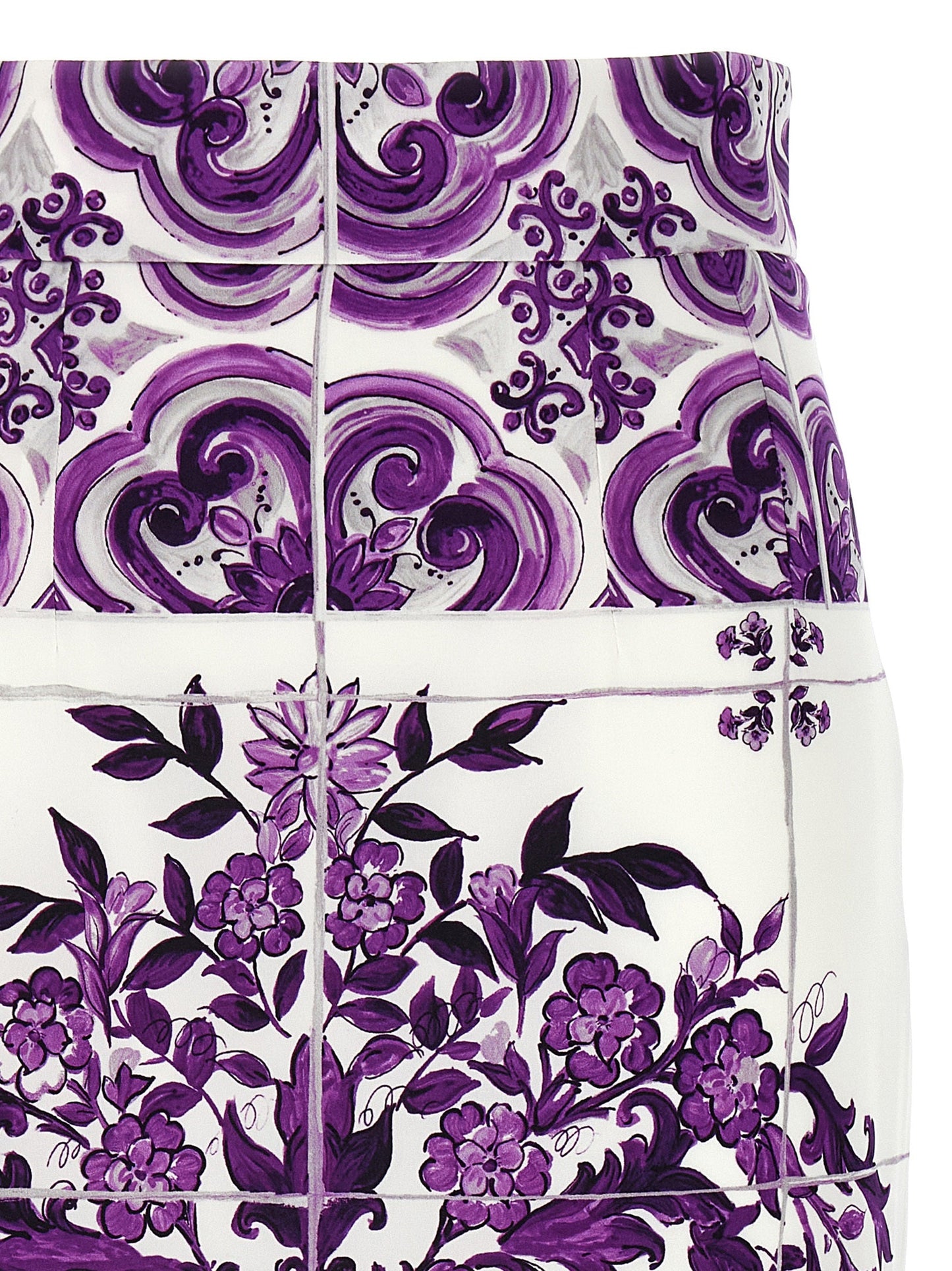 Dolce  Gabbana Dolce＆Gabbana 'Maiolica'プリントシルクスカート - Image 2