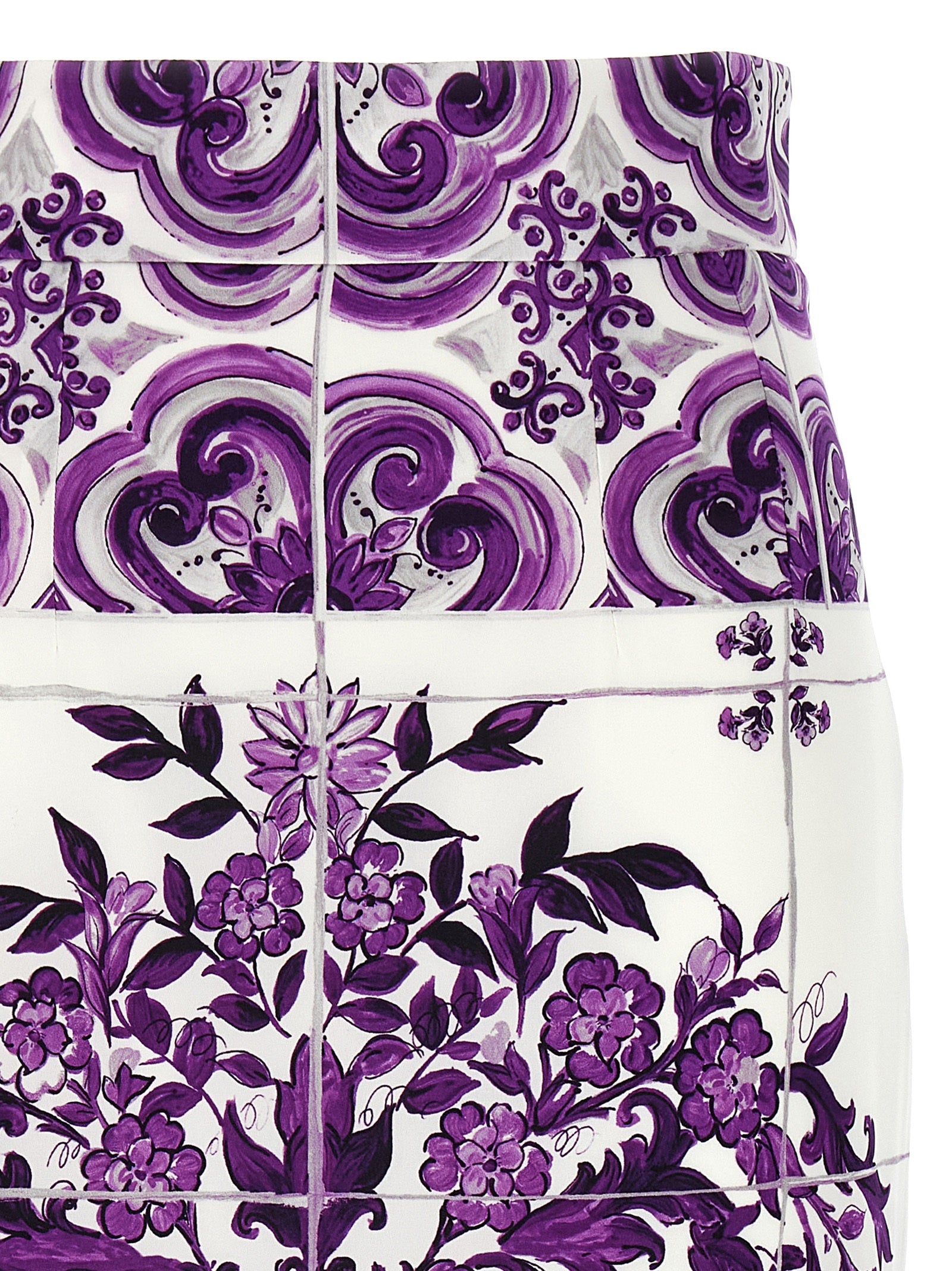 Dolce  Gabbana Dolce＆Gabbana 'Maiolica'プリントシルクスカート - Image 2