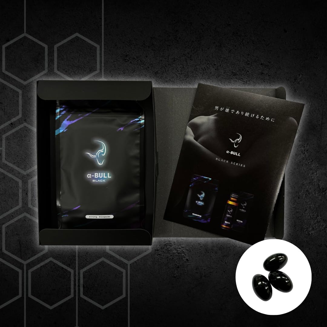 【α-BULL BLACK × 6 Bags 540 Capsules (180 Day Supply)】 Power-focused Supplement Targeting 3 Major Causes with Citrulline, Arginine, α-GPC, Ornithine, Omega-3 Fatty Acids, Essential Amino Acids, and 69