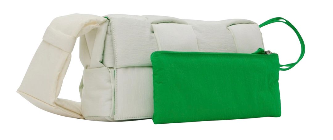 BOTTEGA VENETA CLASSIC 'PADDED TECH CASSETTE' WHITE BAG