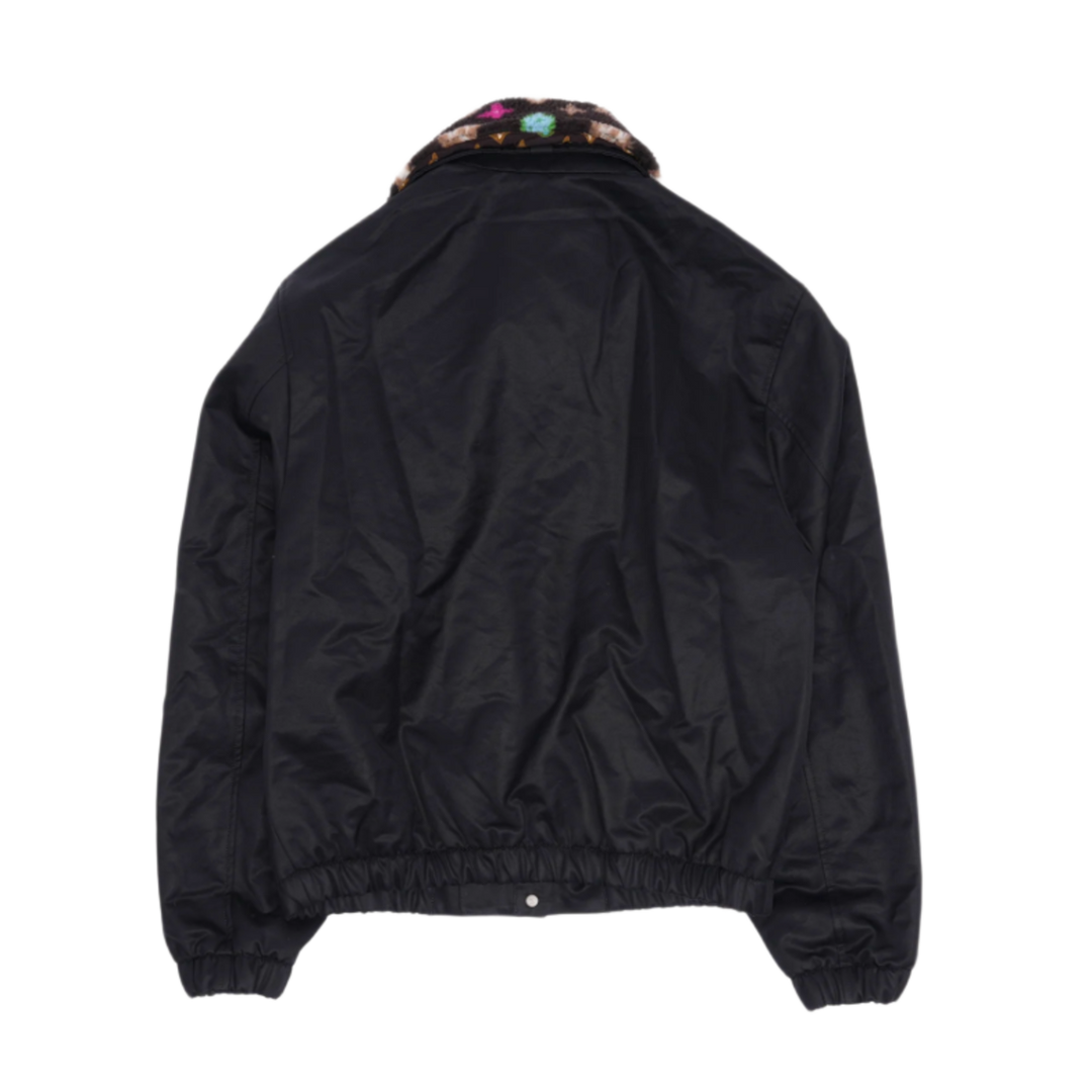 LOUIS VUITTON BY TYLER, THE CREATOR COTTON AVIATOR JACKET WITH MONOGRAM FLEECE COLLAR BLACK