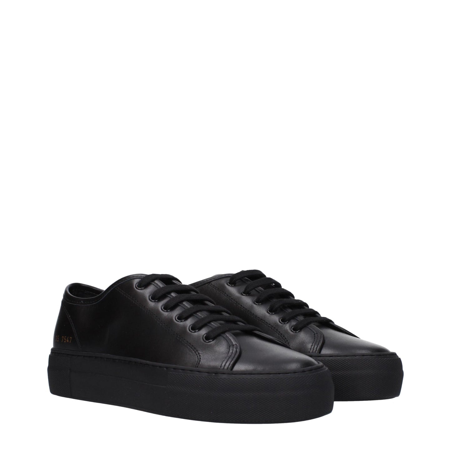 Common Projects 一般的なプロジェクトスニーカーレザーブラック - Image 2