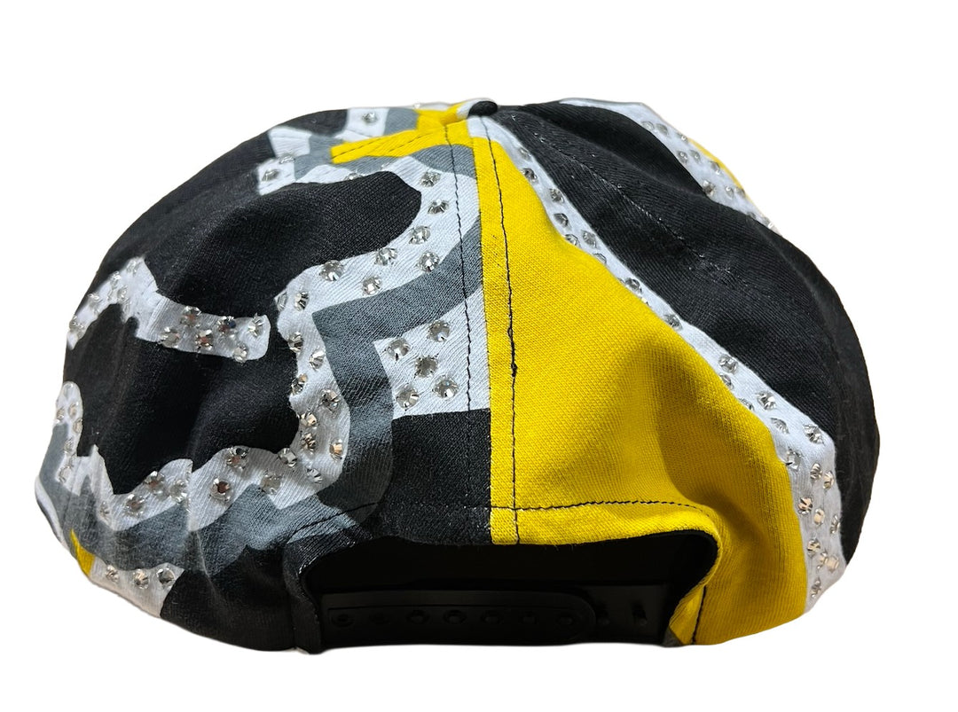 BOSSI 'BLACK/YELLOW' FOX RHINESTONE HAT