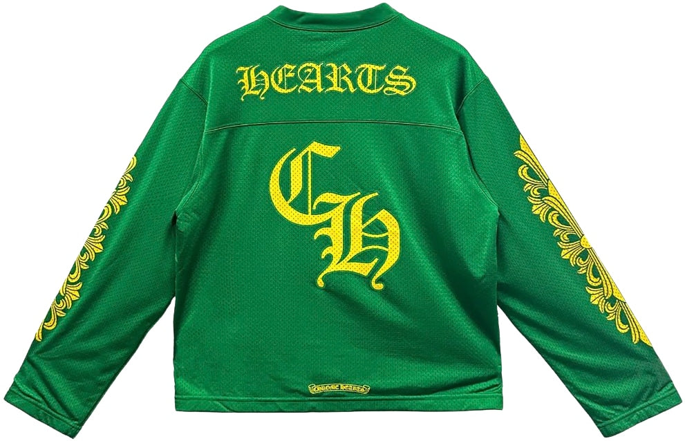CHROME HEARTS SPORTS MESH WARM UP JERSEY GREEN