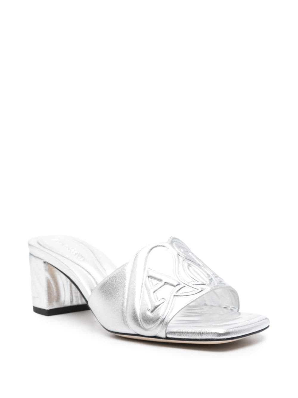 Alexander McQueen アレクサンダーMCクイーンメタリックレザーヒールサンダル - Image 2