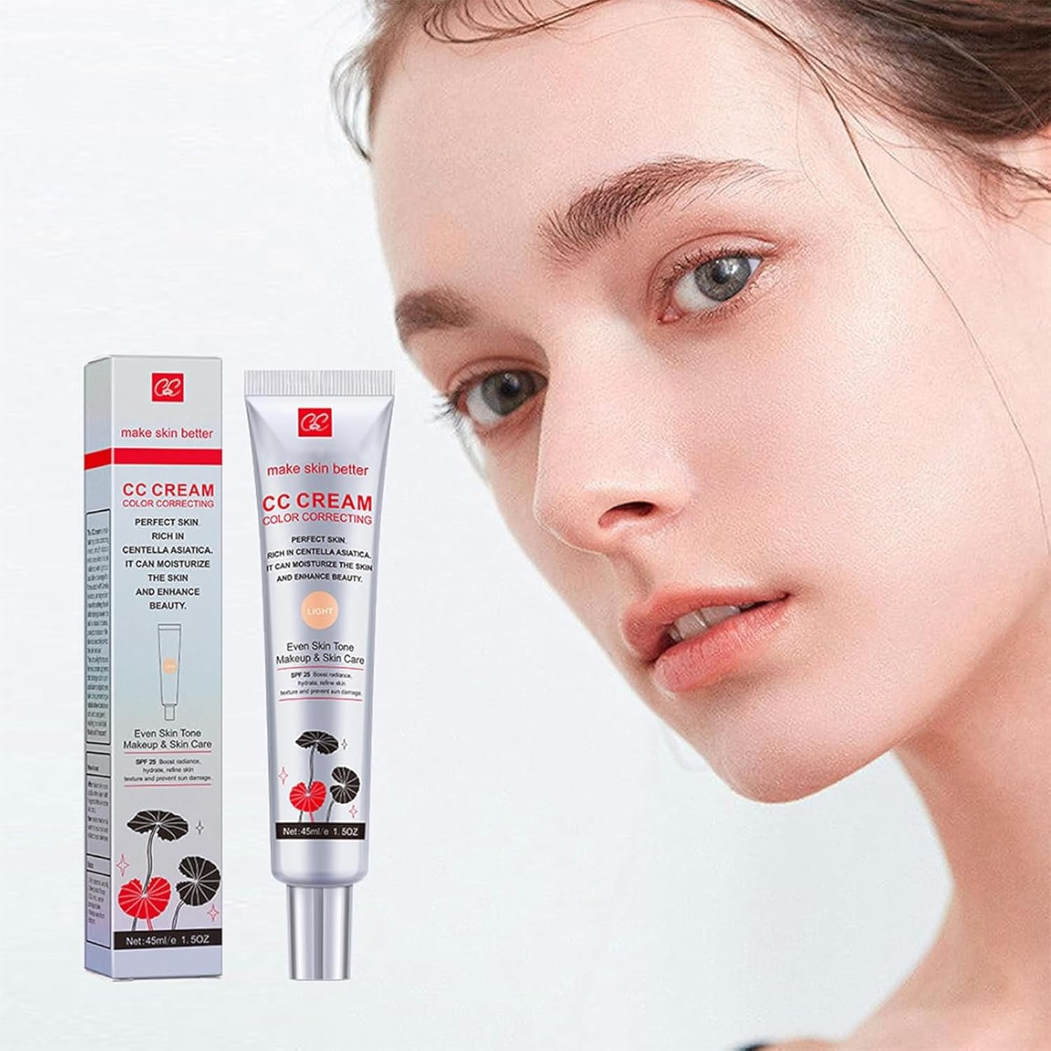 CC Cream, Color CC Moisturizing Foundation, Deep Hydration, Top Day Cream, Light Texture, Waterproof CC, Sweat Resistant CC Cream, Natural Plant Extracts, Smooth Texture (Light)