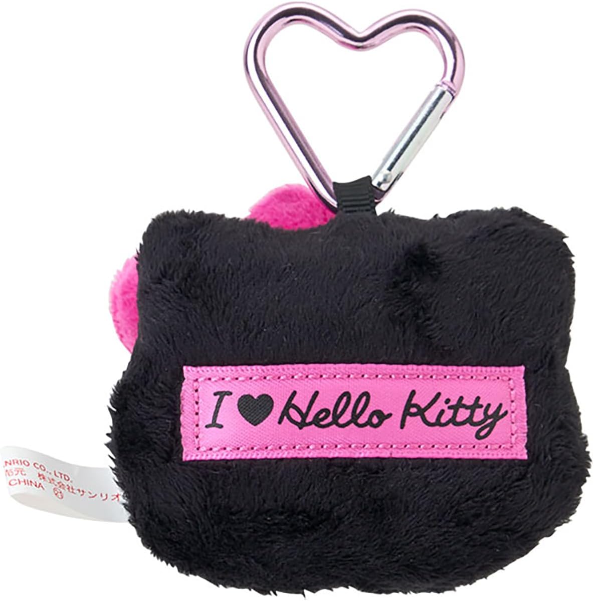 Sanrio 087599 I Love Hello Kitty Face Shaped Mascot Holder, Black