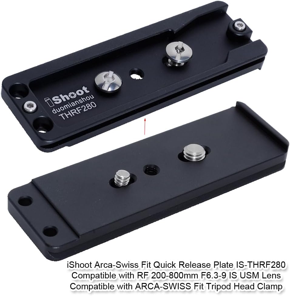 iShoot CNC Metal Arca-Swiss Fit Camera Quick Release Plate, For Canon Canon RF 200-800mm F6.3-9 IS USM Lens Support Collar, Lens Bracket Collar, Tripod Socket, Camera Ring Tripod Mount, Tripod Mount