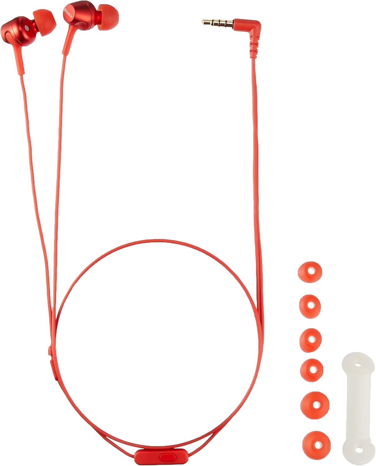 ソニー イヤホン MDR-EX255AP : カナル型 リモコン・マイク付き レッド MDR-EX255AP R