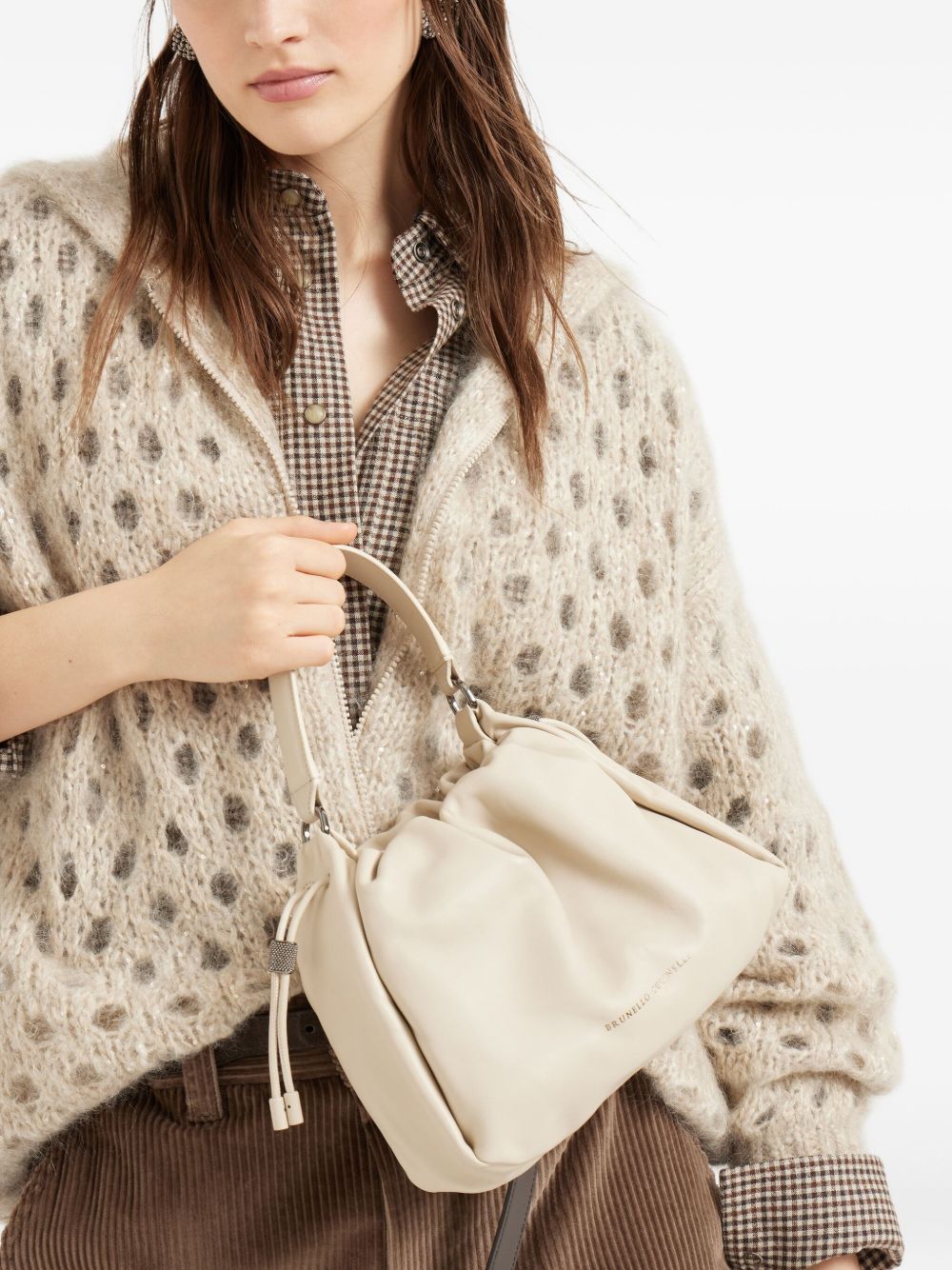 Brunello Cucinelli Bucket Mellow Small Leather Handbag - Image 2