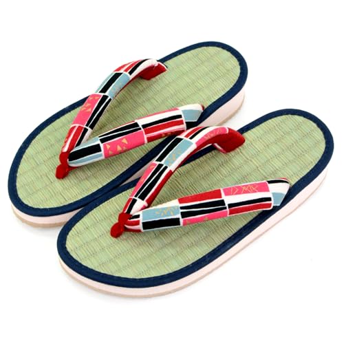 [Takeharu] Women's Sandals, Rush, Made in Japan, Zori Sandals, Round Tatami Sandals, Folding Sandals, Cute Large Size, Flowers, White, Black, Pink, Polka Dots, Non-Slip, Perfect for Your Feet,