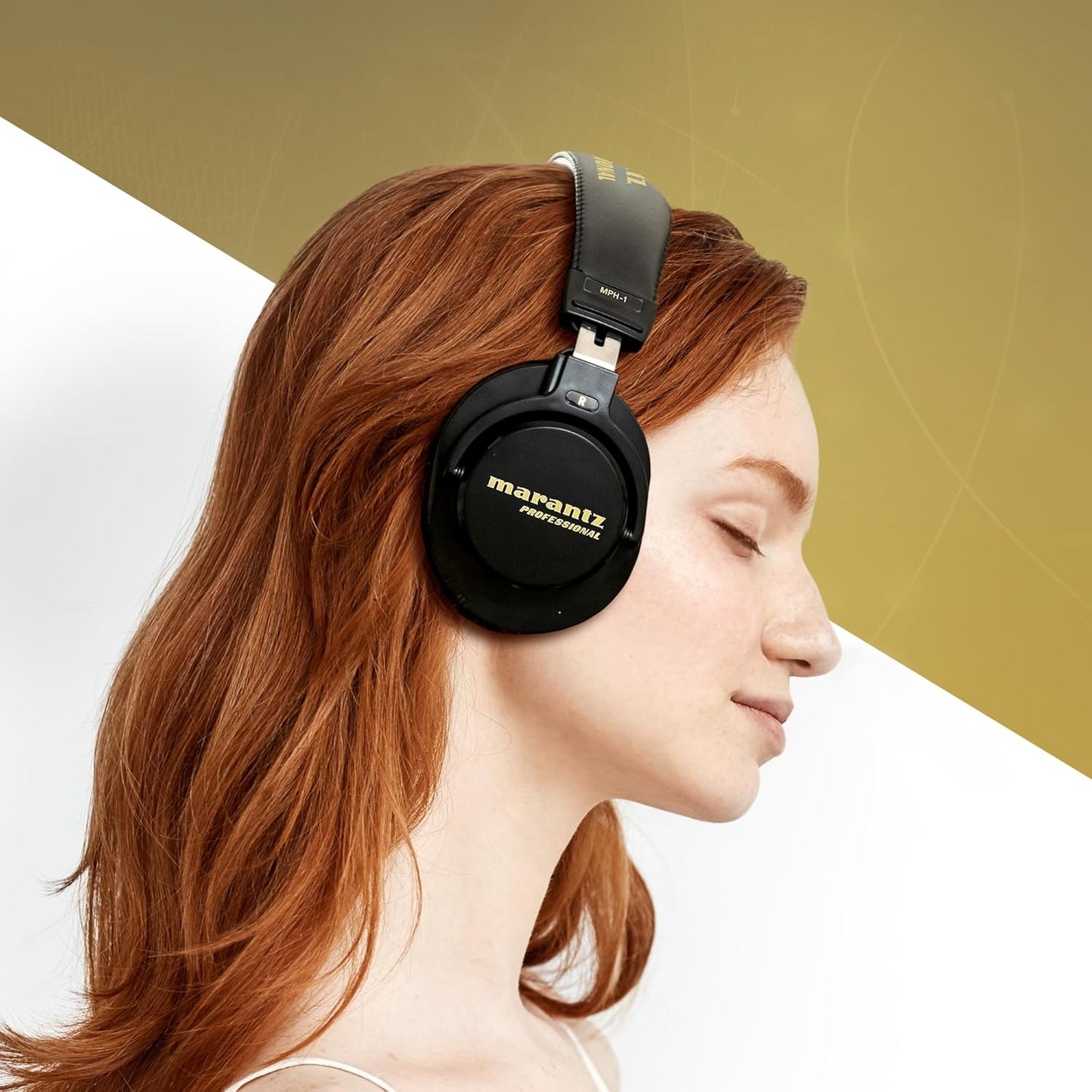 Marantz Professional Monitor Headphones Closed Over-Ear Wired Headphones with 40mm Diameter Drivers for Instrument Performance, Streaming, DJ, Gaming, Telework MPH-1