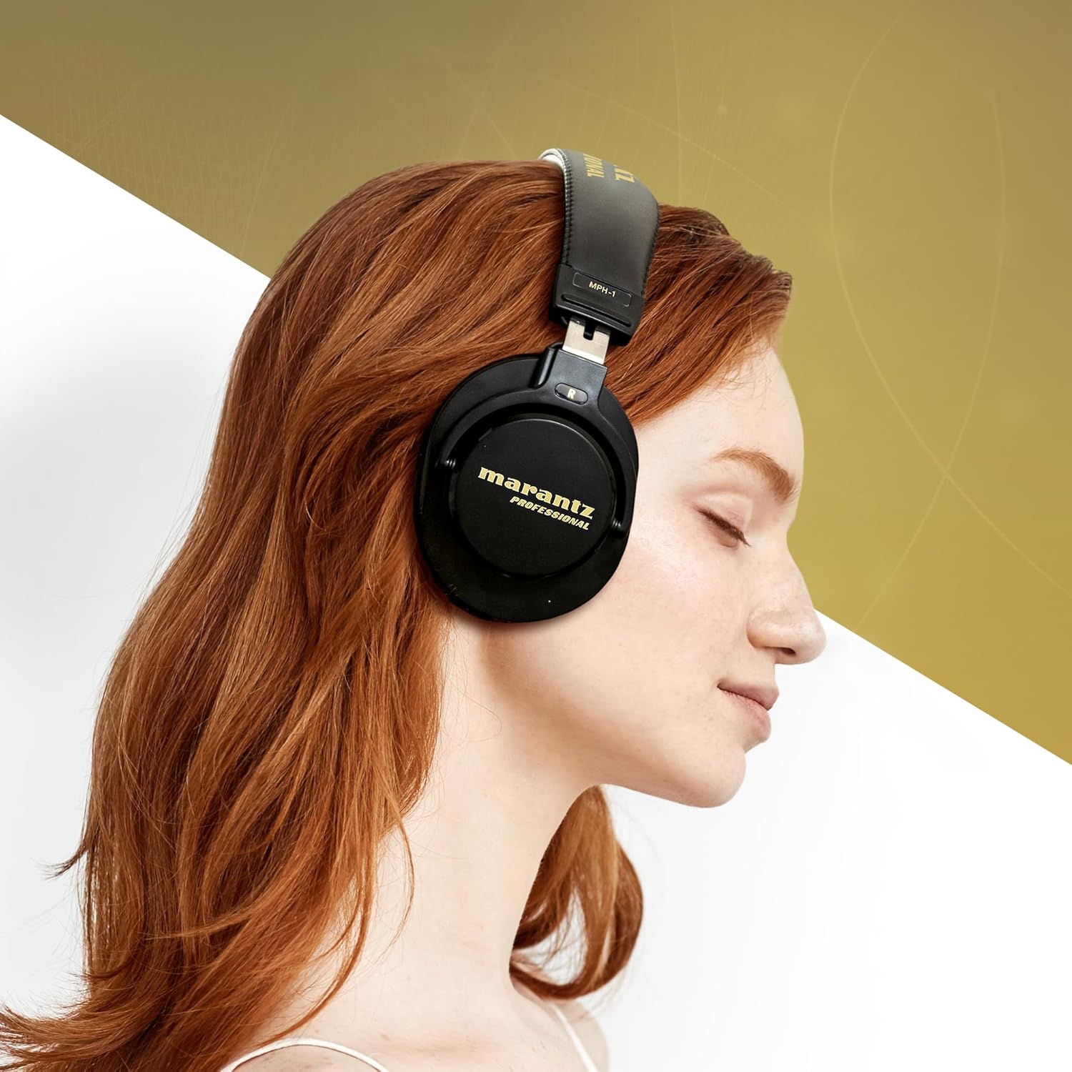 Marantz Professional Monitor Headphones Closed Over-Ear Wired Headphones with 40mm Diameter Drivers for Instrument Performance, Streaming, DJ, Gaming, Telework MPH-1