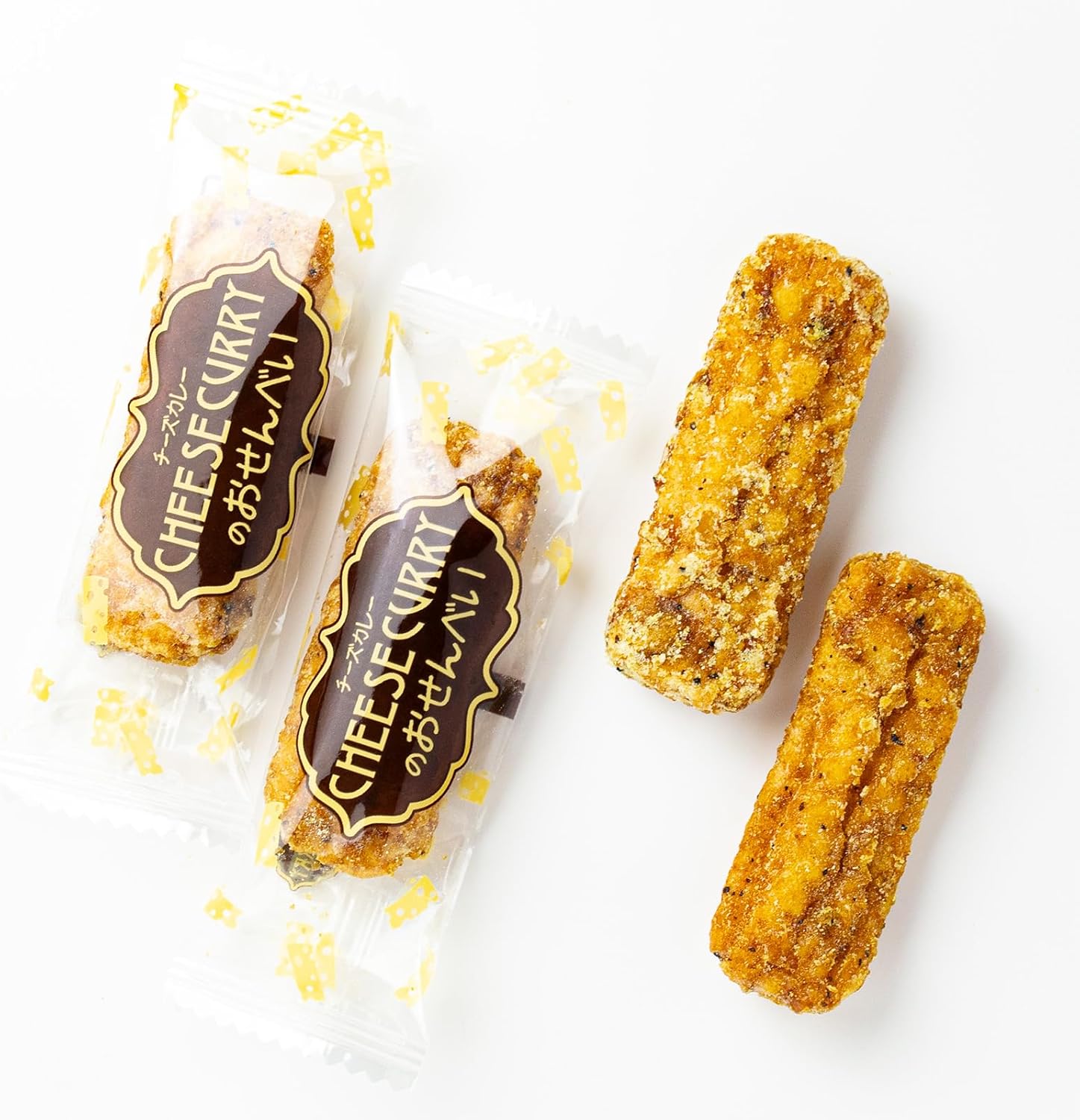 Yamashido Honpo Cheese Curry Rice Crackers, 5.6 oz (144 g) x 2 Bags Set