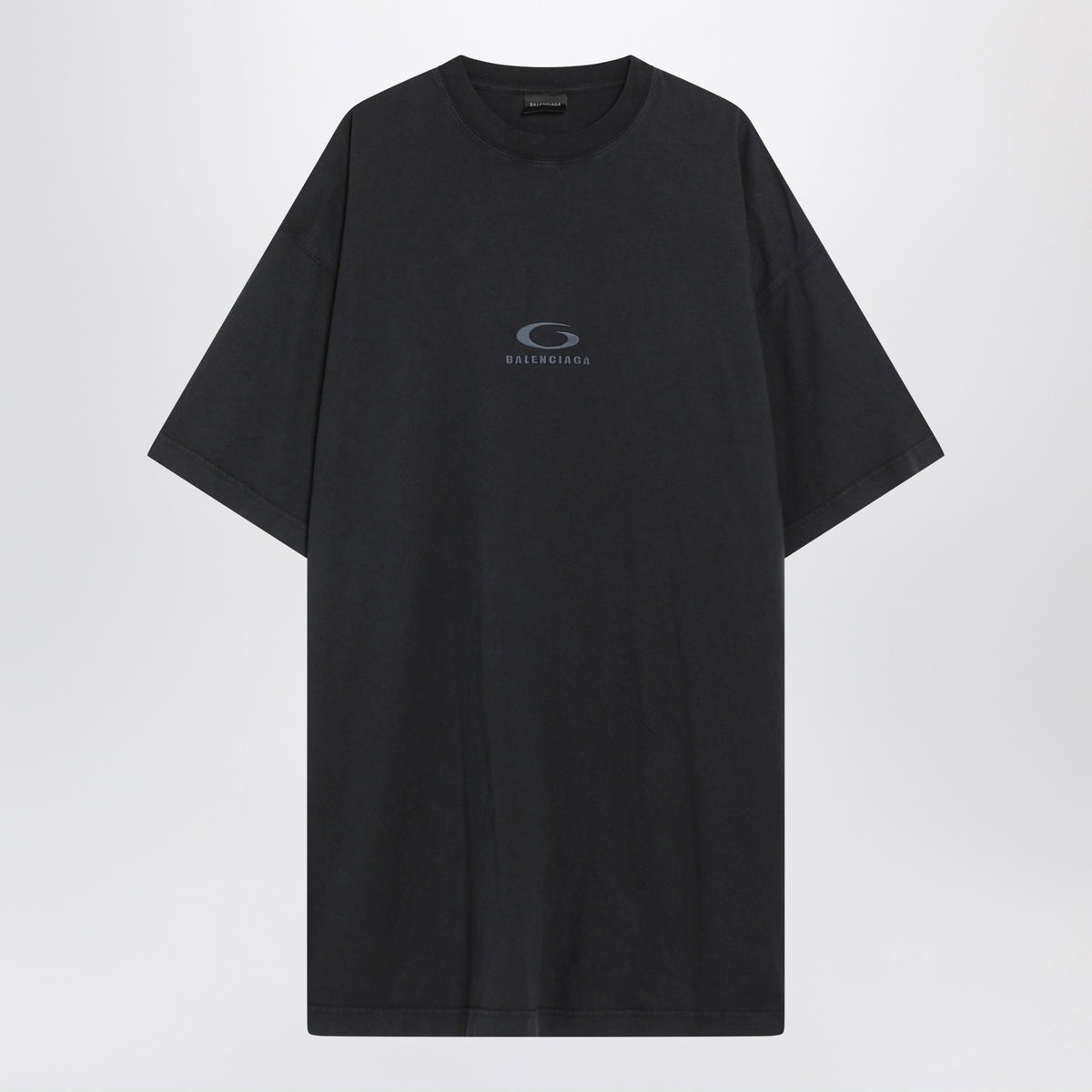 Balenciaga バレンシアガブラックウォッシュループスポーツアイコン特大Tシャツ - Image 2