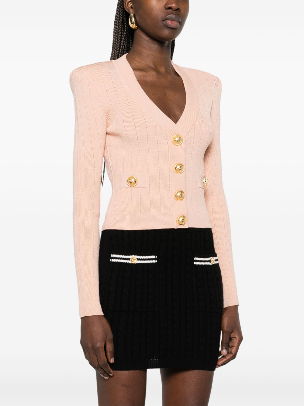 Balmainボタン付きVネックカーディガン - Image 2