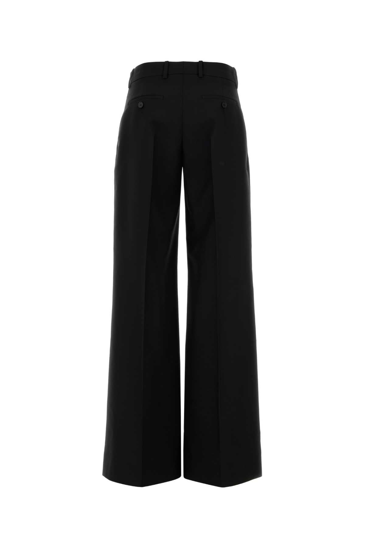 Alexander Mcqueen アレクサンダーマックイーンブラックウールブレンドワイドレッグパンツ - Image 2