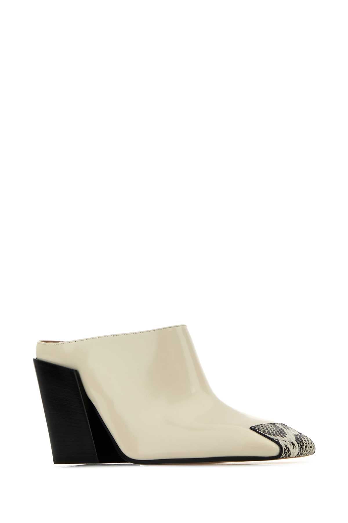 Bottega Veneta Ivory Leather Ventura Mules - Image 2