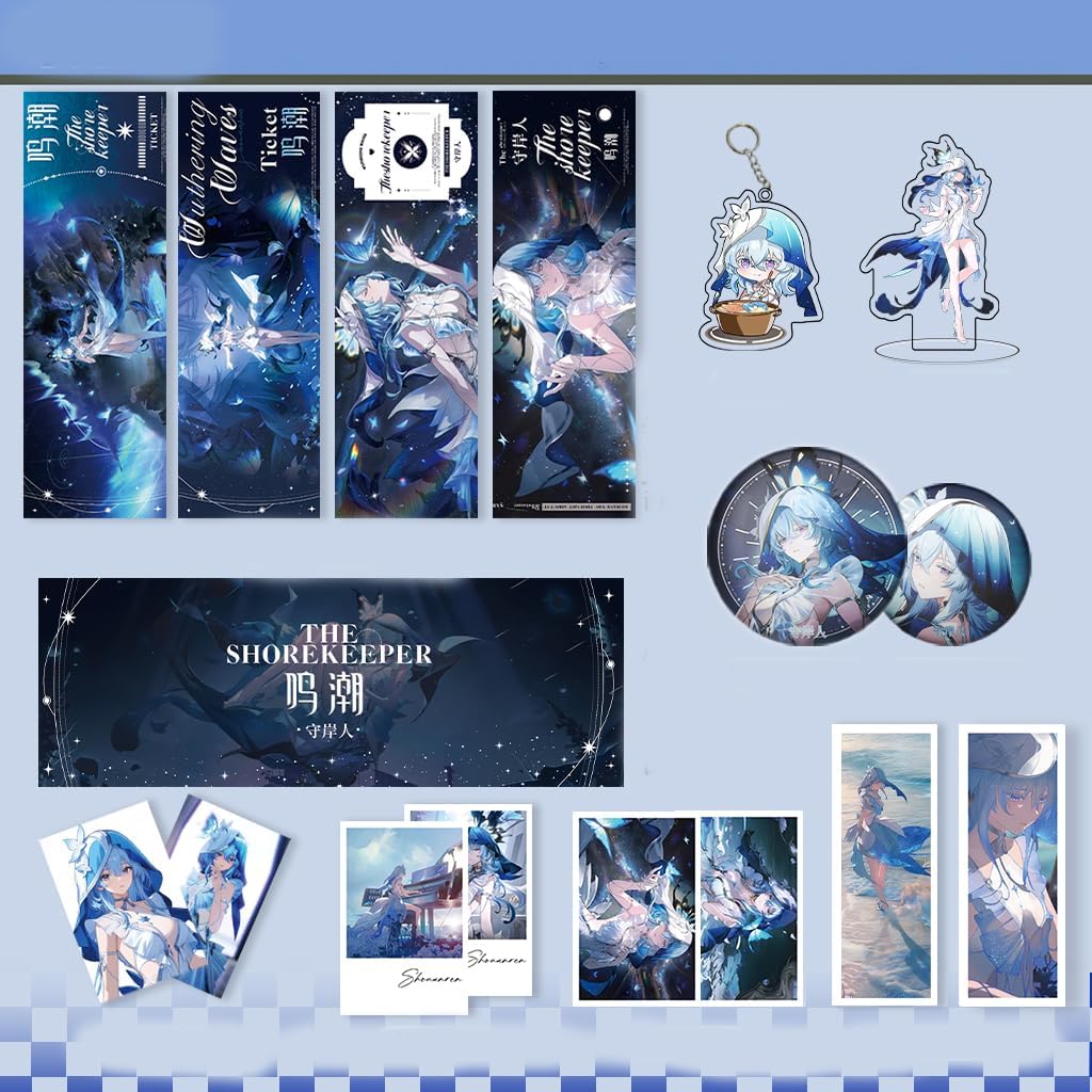 Nosho Shorekeeper, Lucky Bag, Acrylic Stand, Can Badge, Key Holder, LOMO Card, Leather Ticket, Postcard, Bookmark, Polaroid 16-Piece Set, Cute Game