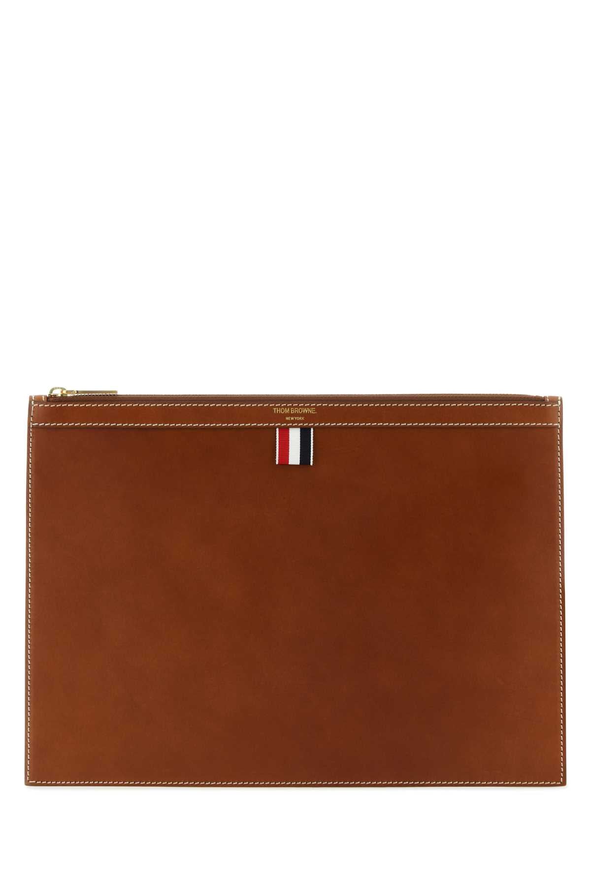 Thom Thom Browne Brown Leather Document Case - Image 2